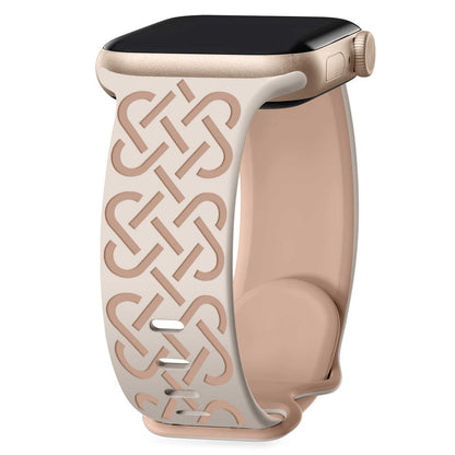 Interwoven Grace Engraved Silicone Band for Apple Watch.