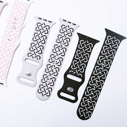 Interwoven Grace Engraved Silicone Band for Apple Watch.