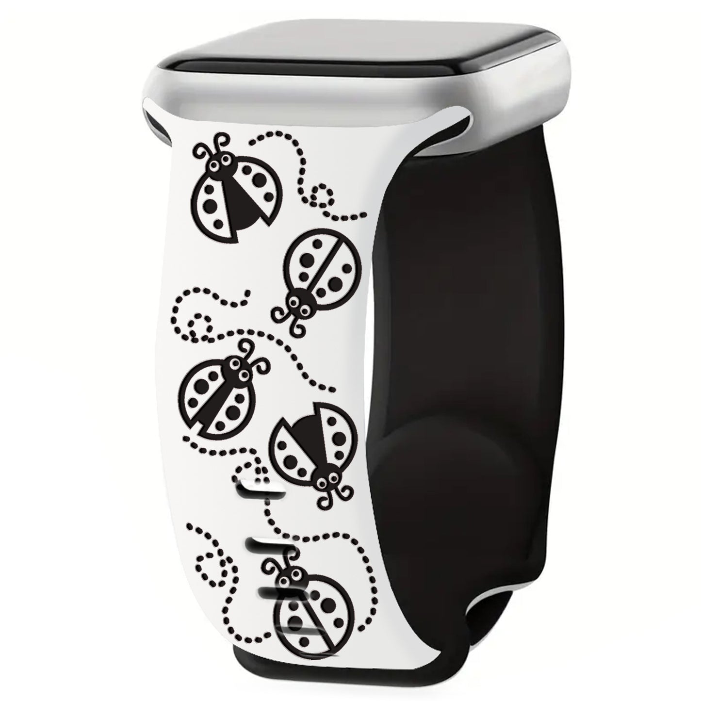 Ladybug Trail Laser-Engraved Dual-Tone Silicone Band for Apple Watch