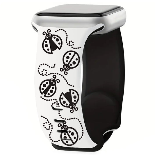 Ladybug Trail Laser-Engraved Dual-Tone Silicone Band for Apple Watch