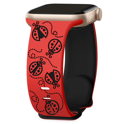Ladybug Trail Laser-Engraved Dual-Tone Silicone Band for Apple Watch