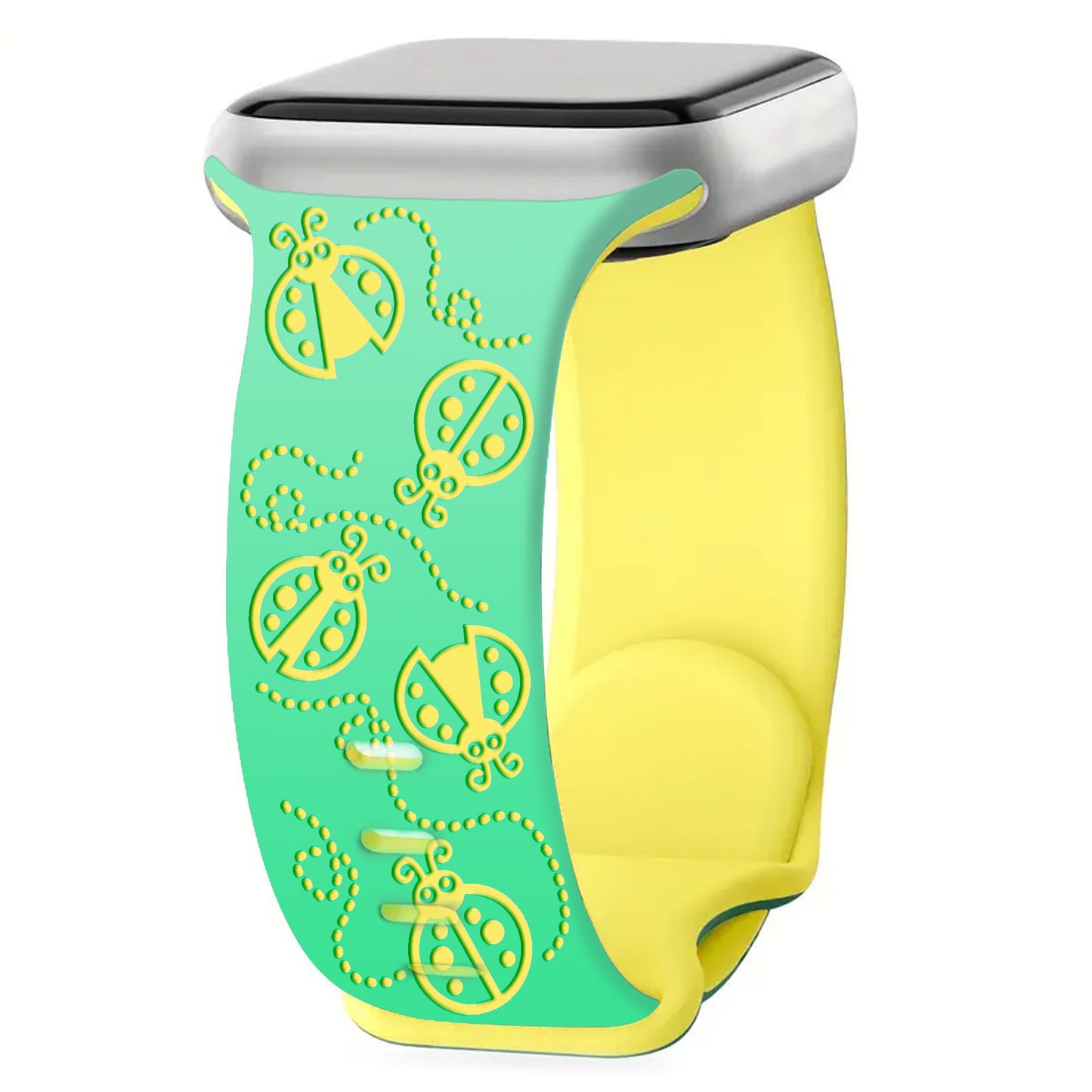 Ladybug Trail Laser-Engraved Dual-Tone Silicone Band for Apple Watch
