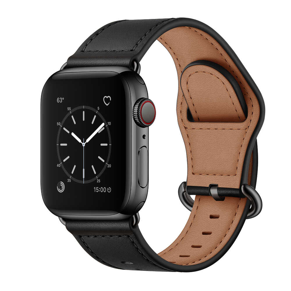 Leather Band for Apple Watch with Ring Loop Closure.