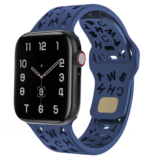 Letter Cutout Silicone Band for Apple Watch