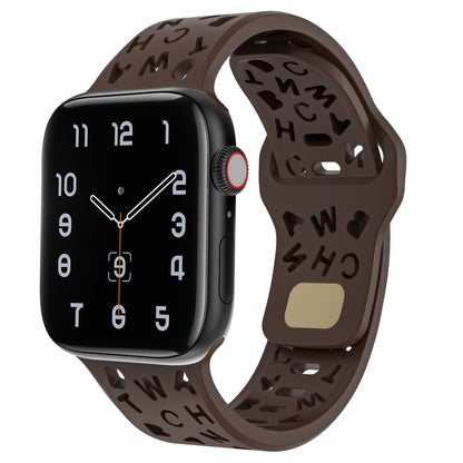 Letter Cutout Silicone Band for Apple Watch