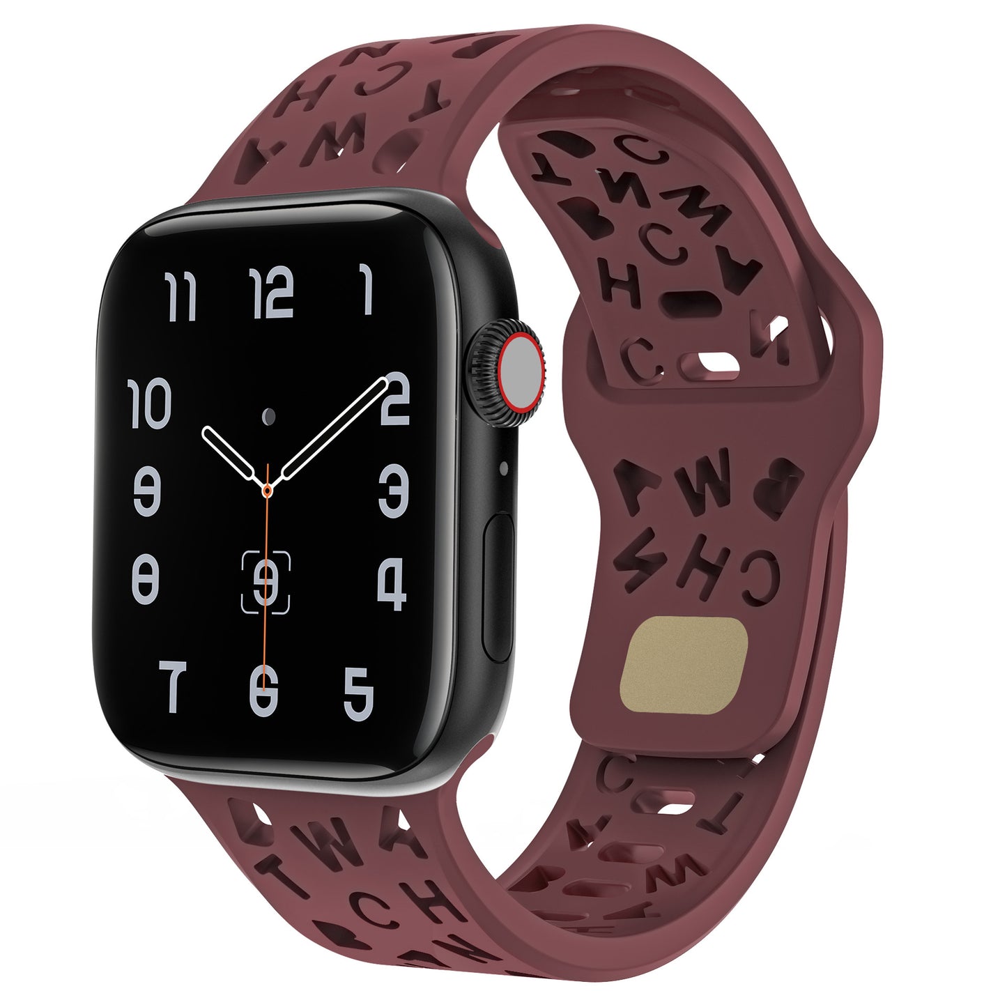 Letter Cutout Silicone Band for Apple Watch