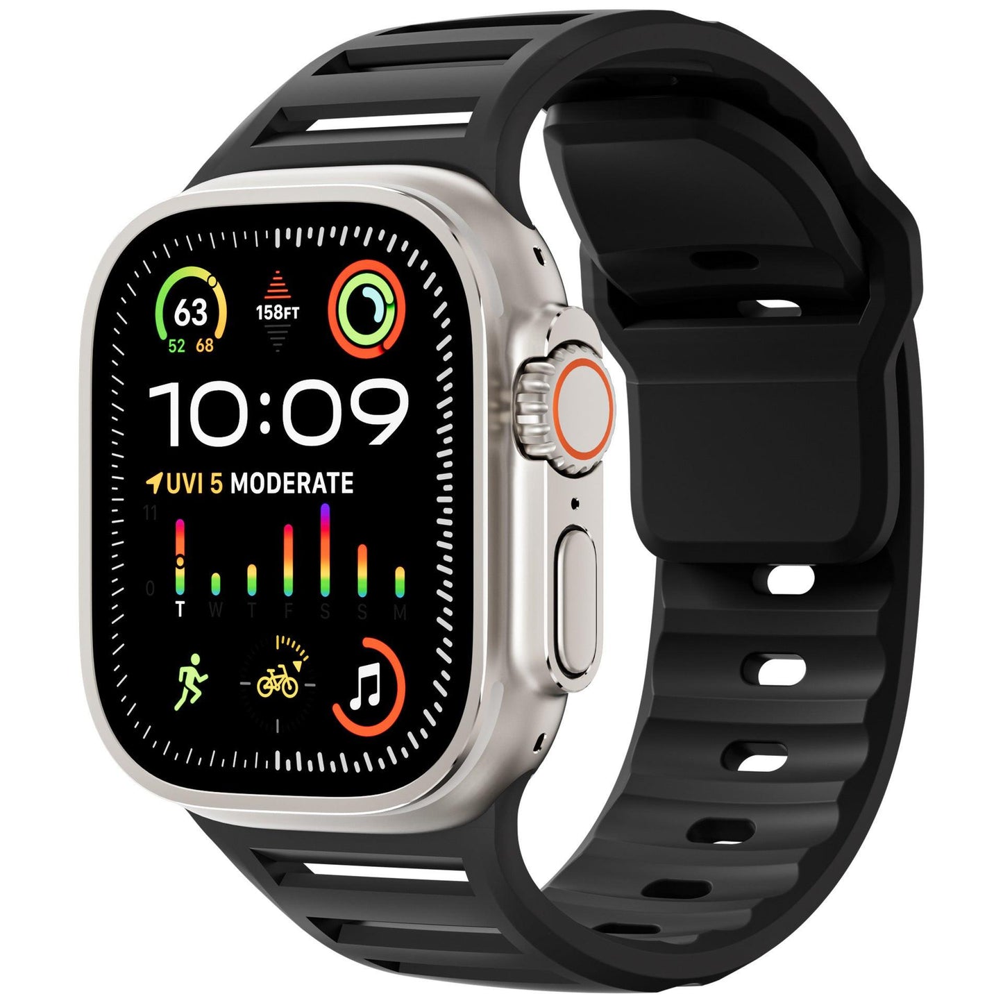 Louvered Silicone Band for Apple Watch – Breathable Sport Strap