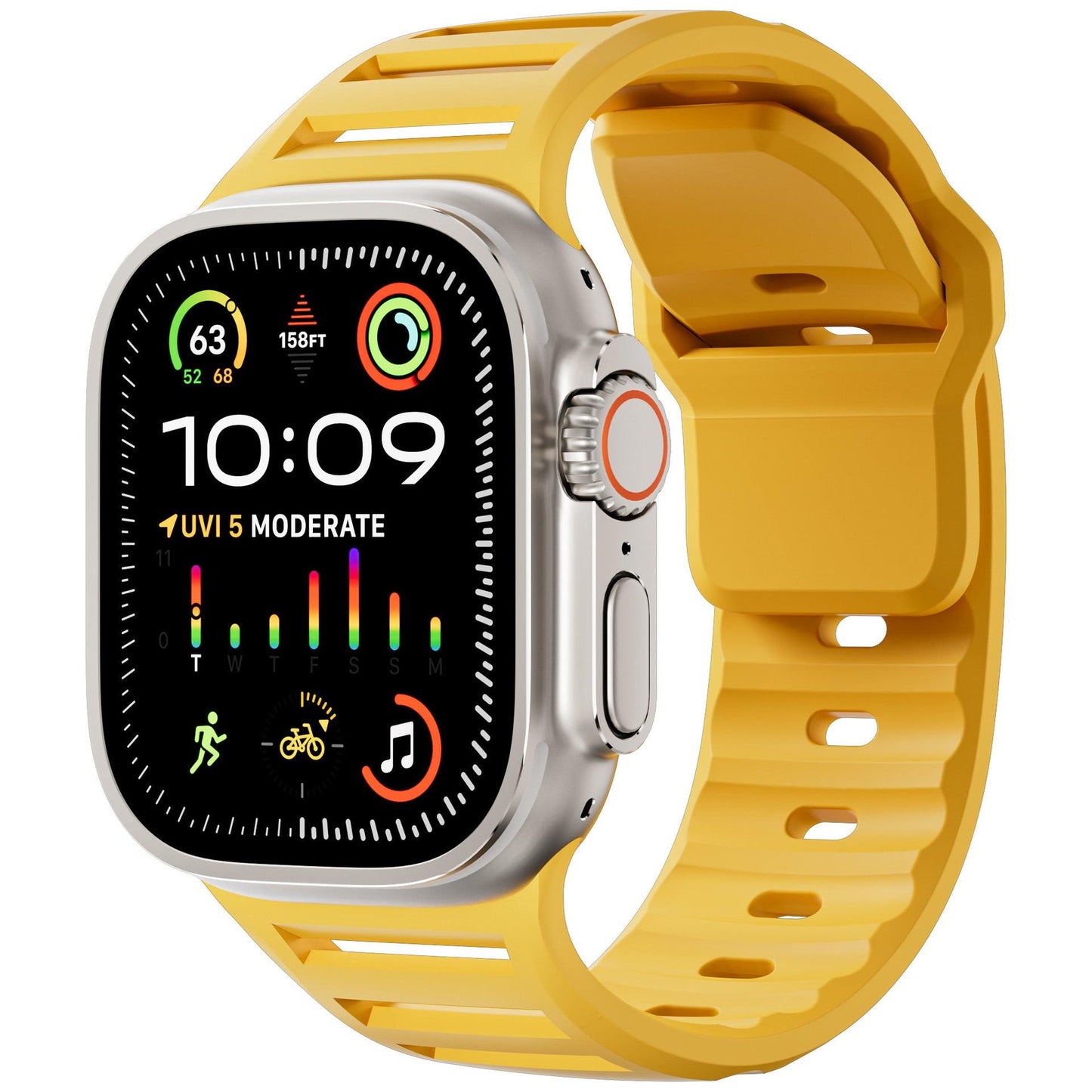 Louvered Silicone Band for Apple Watch – Breathable Sport Strap