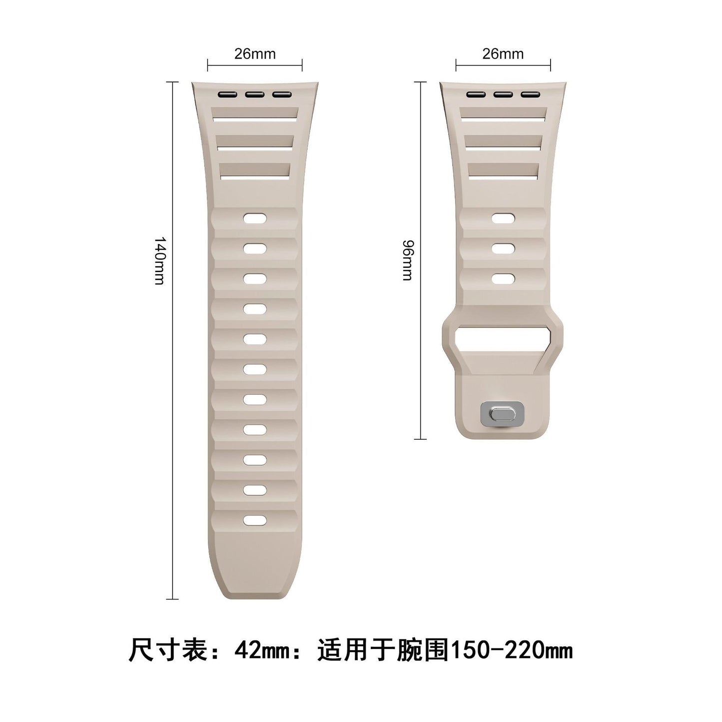 Louvered Silicone Band for Apple Watch – Breathable Sport Strap