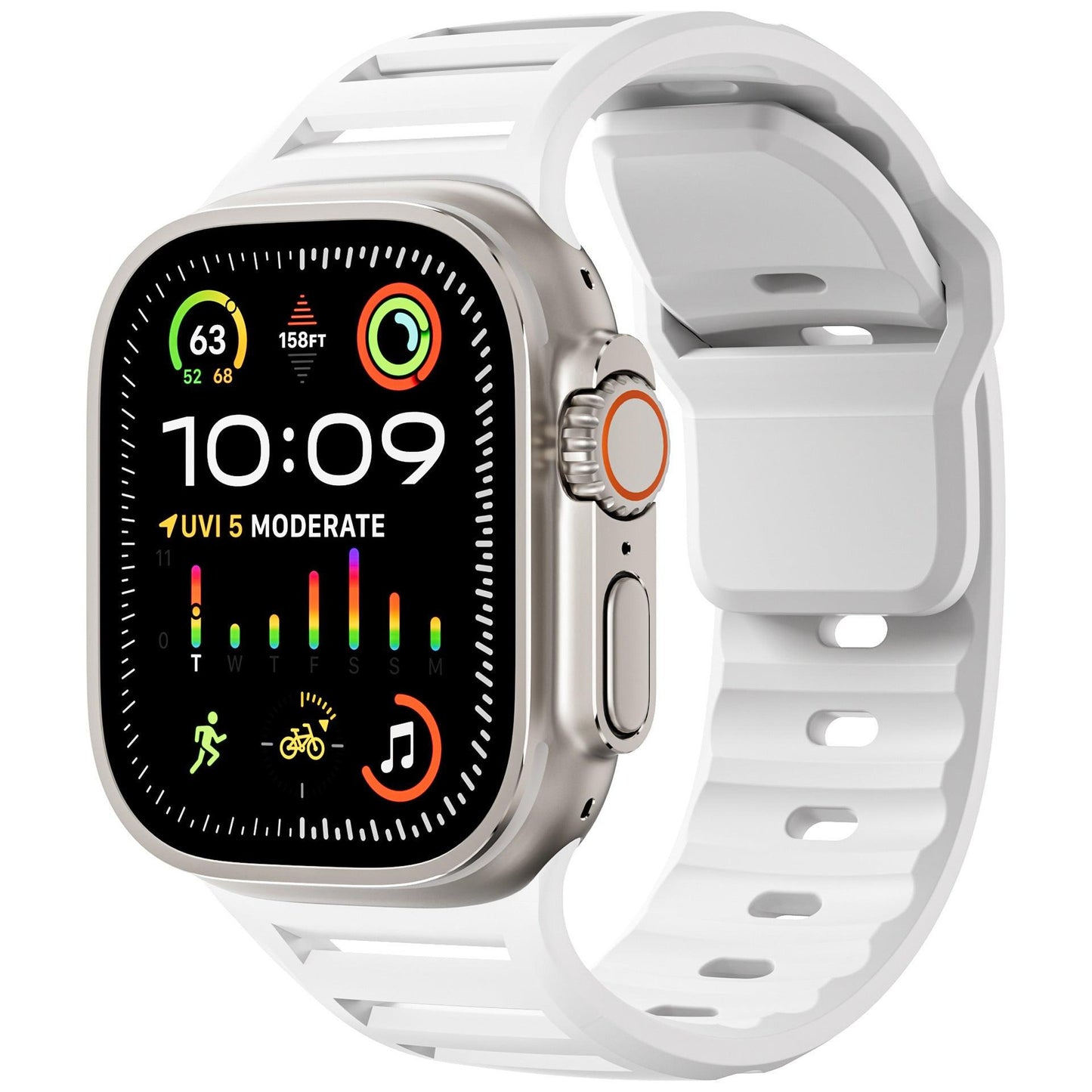 Louvered Silicone Band for Apple Watch – Breathable Sport Strap