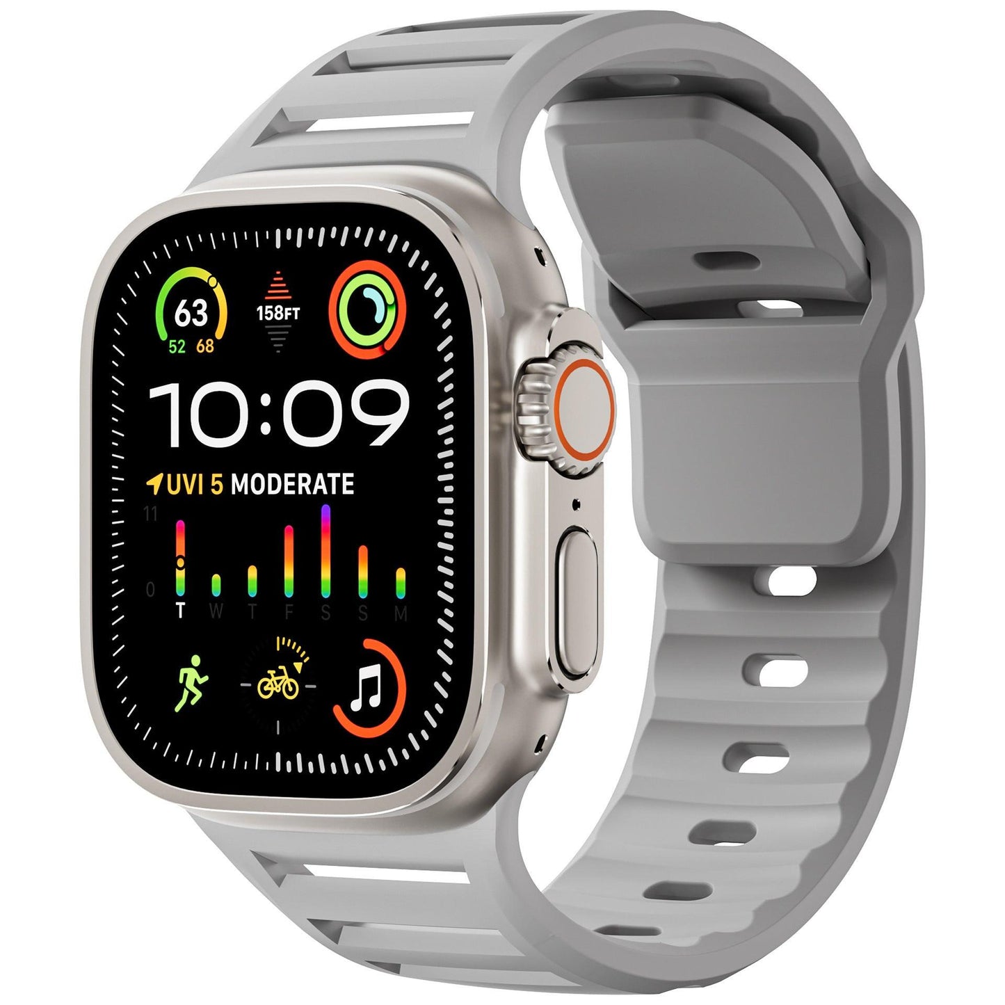 Louvered Silicone Band for Apple Watch – Breathable Sport Strap