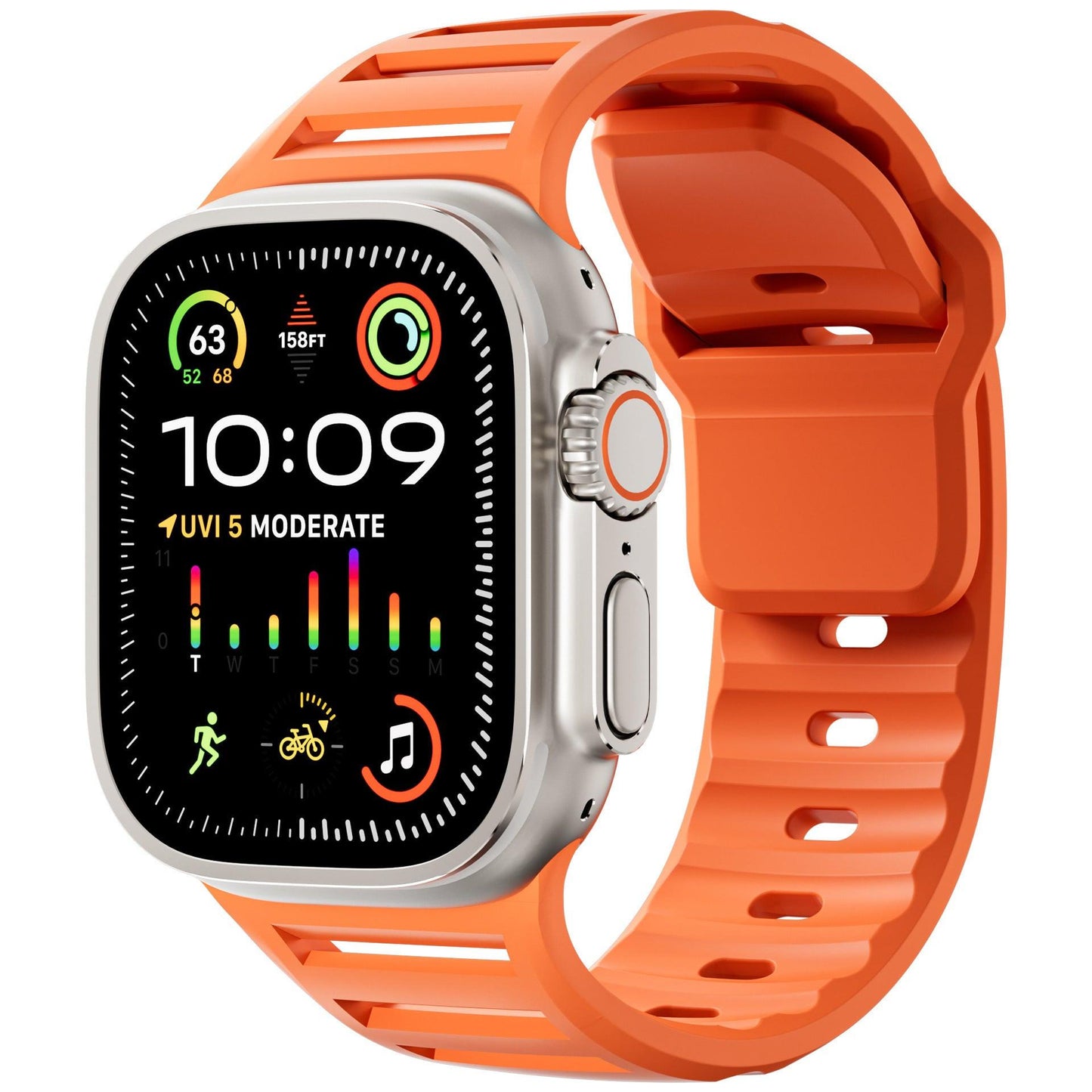 Louvered Silicone Band for Apple Watch – Breathable Sport Strap