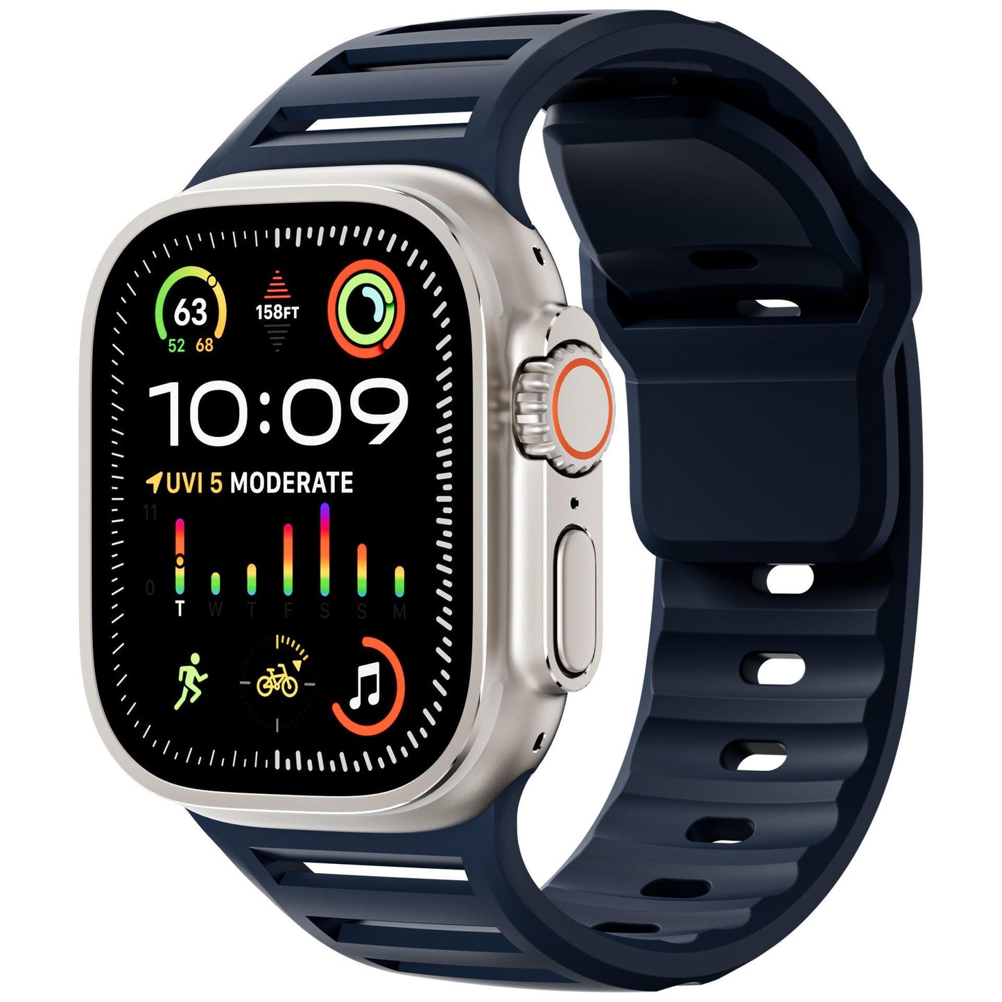Louvered Silicone Band for Apple Watch – Breathable Sport Strap