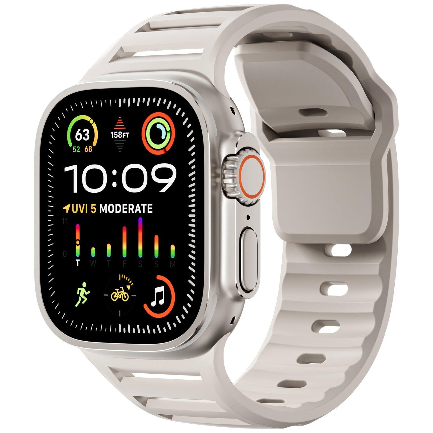 Louvered Silicone Band for Apple Watch – Breathable Sport Strap
