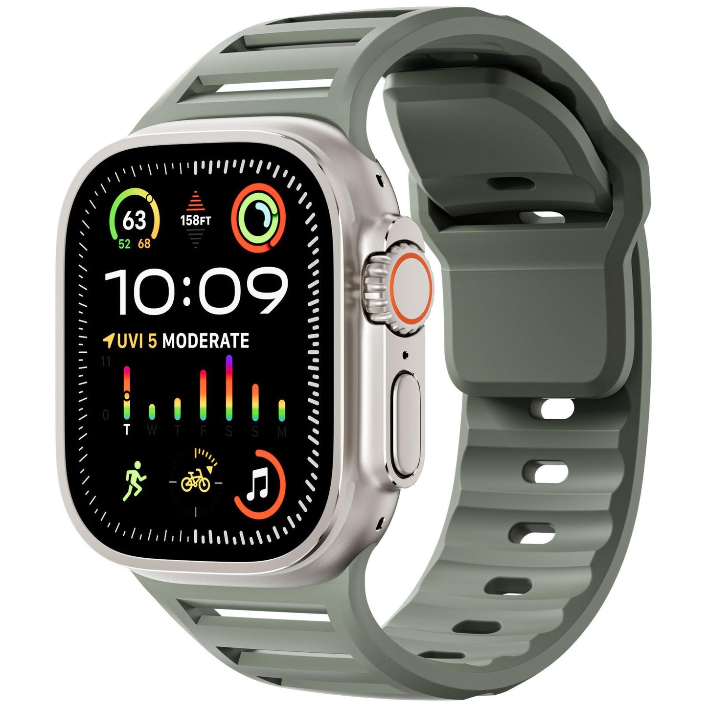 Louvered Silicone Band for Apple Watch – Breathable Sport Strap
