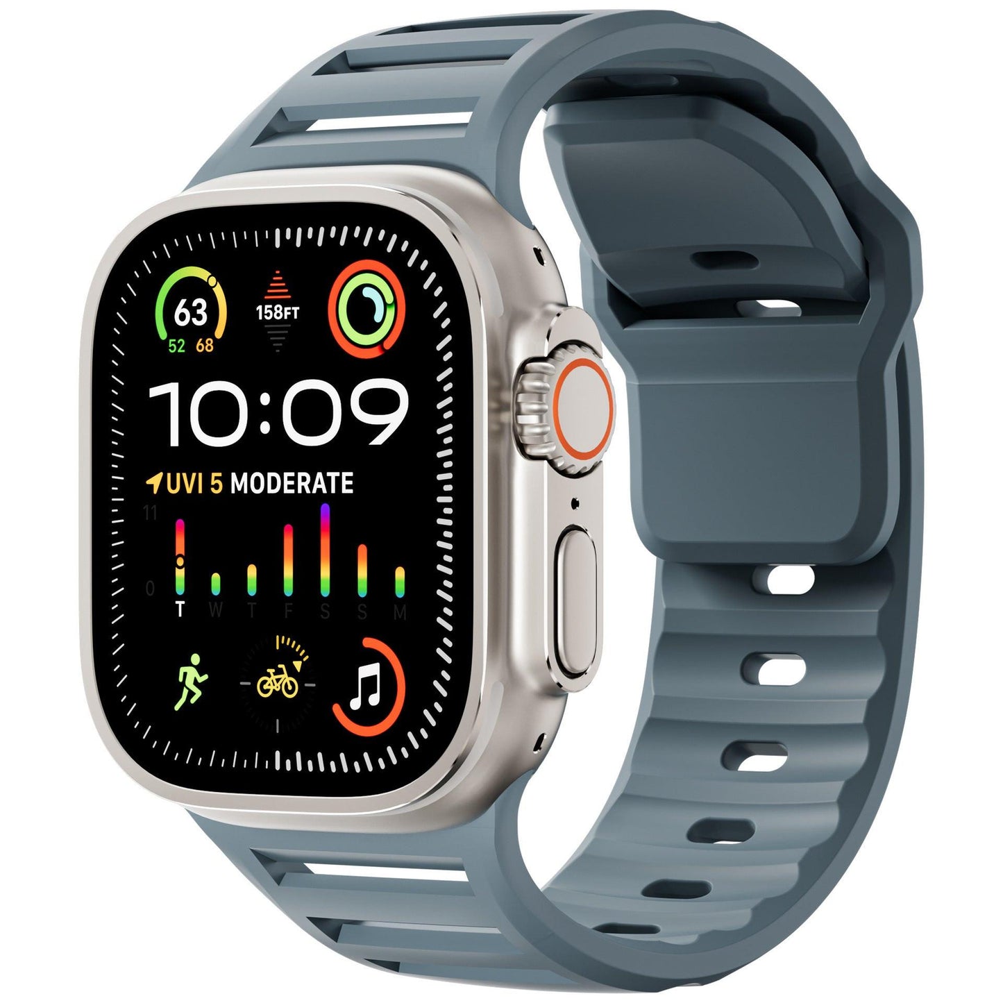Louvered Silicone Band for Apple Watch – Breathable Sport Strap