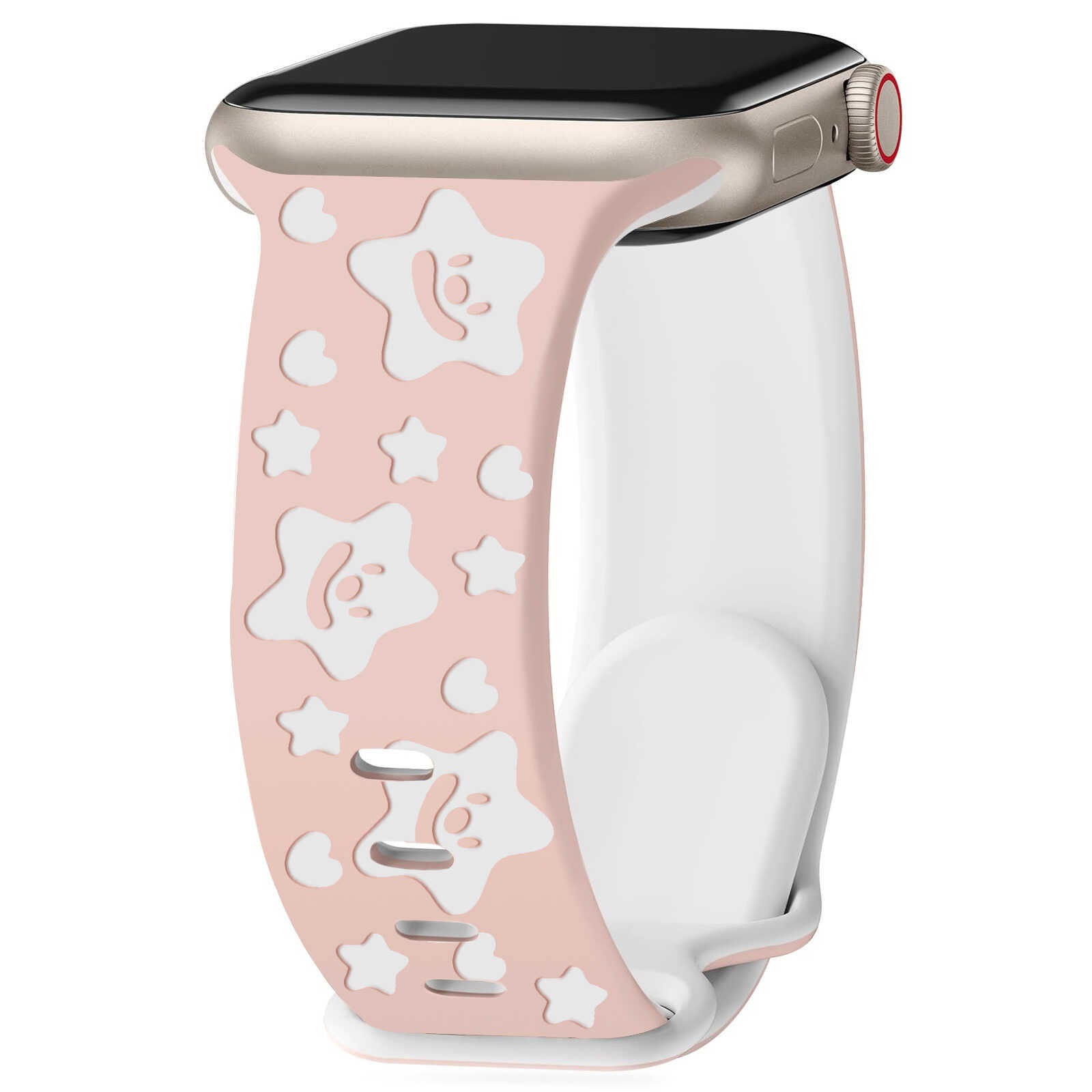 Lucky Star Engraved Silicone Band for Apple Watch.