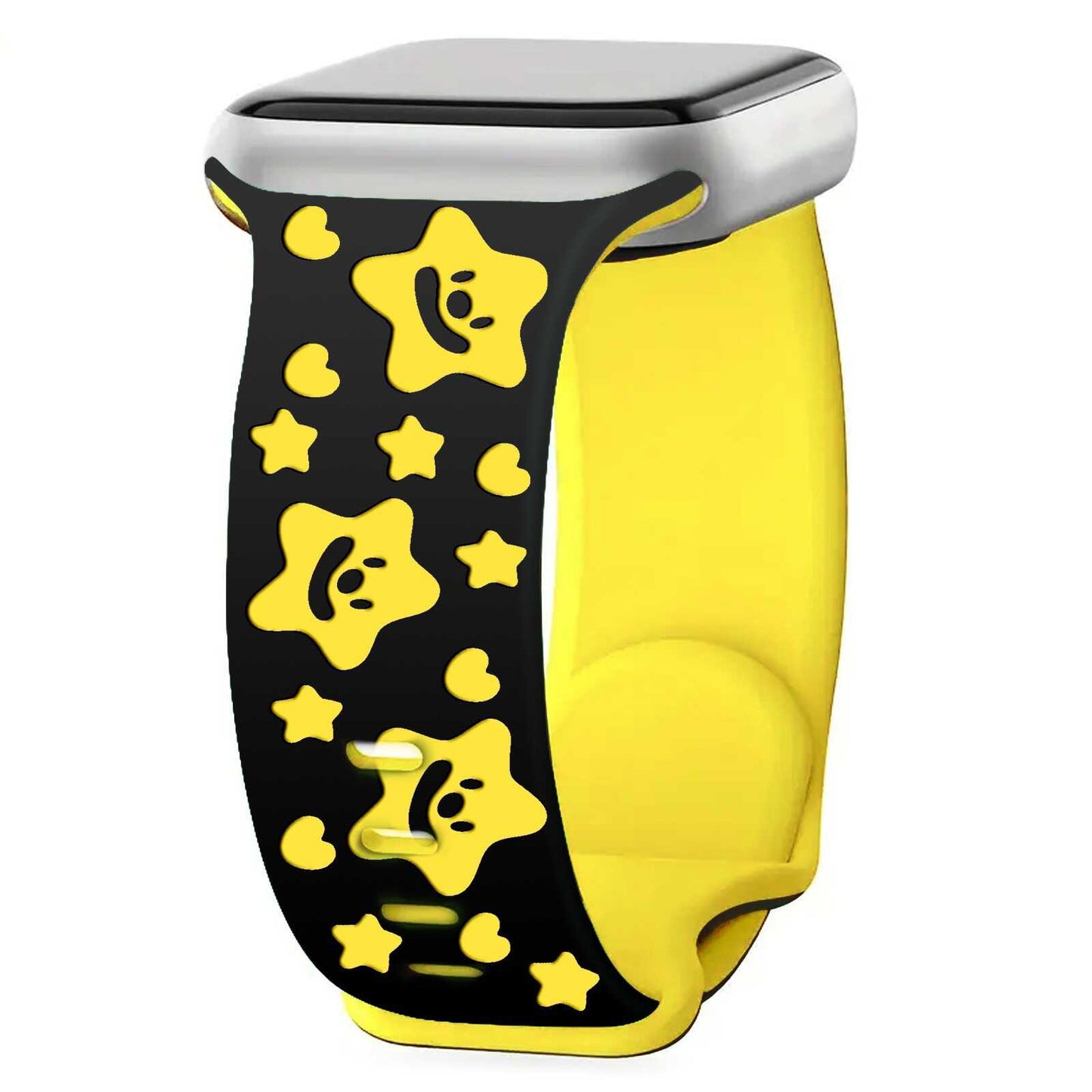 Lucky Star Engraved Silicone Band for Apple Watch.