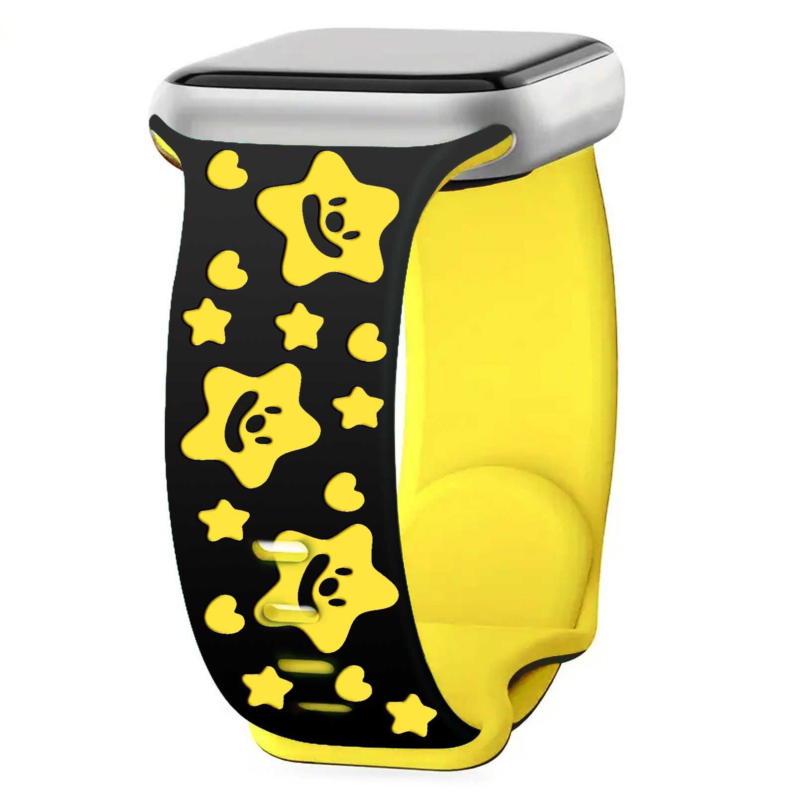 Lucky Star Engraved Silicone Band for Apple Watch.