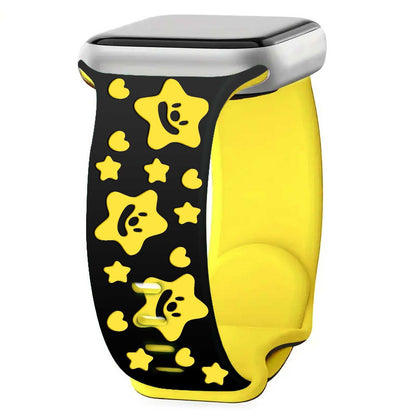 Lucky Star Engraved Silicone Band for Apple Watch.