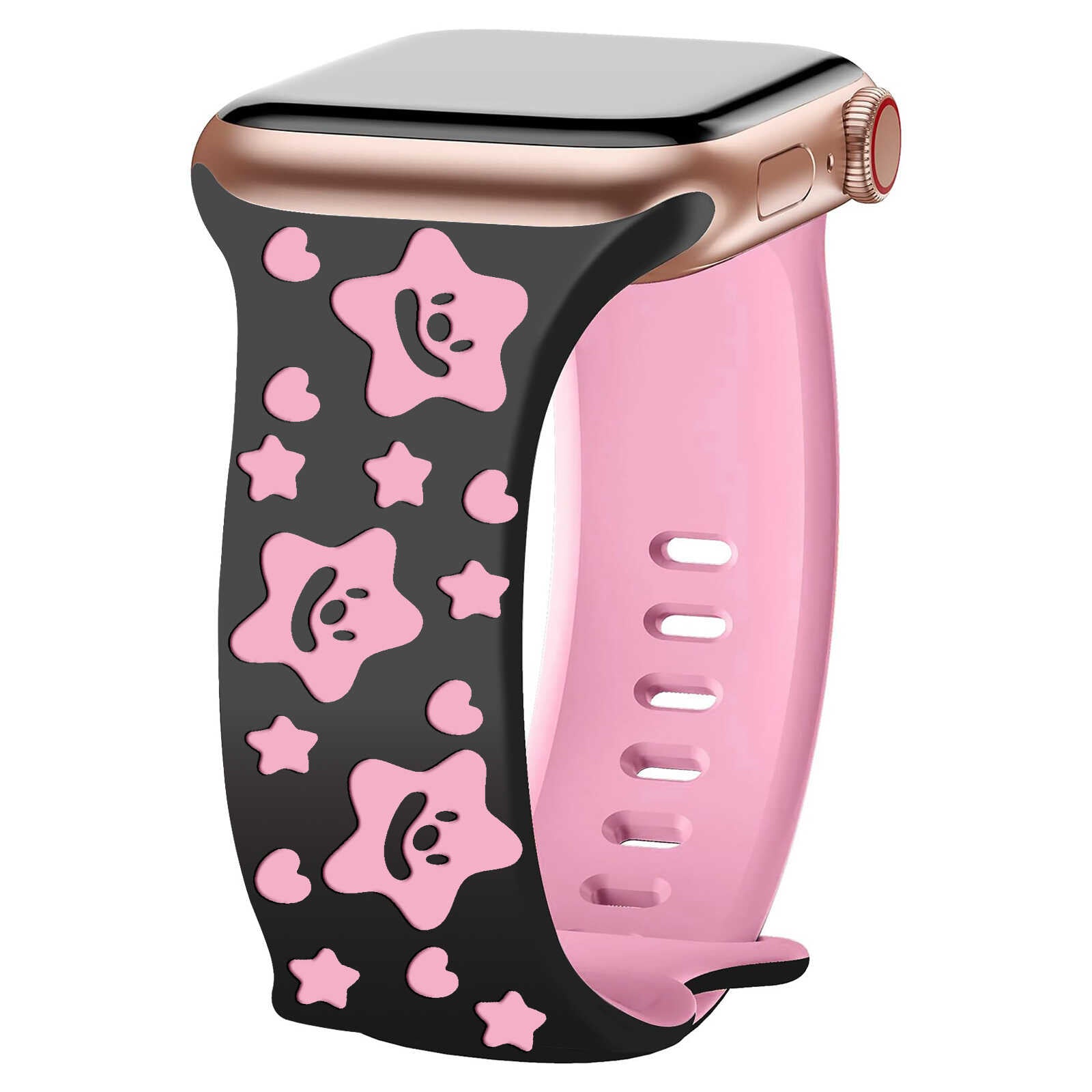 Lucky Star Engraved Silicone Band for Apple Watch.