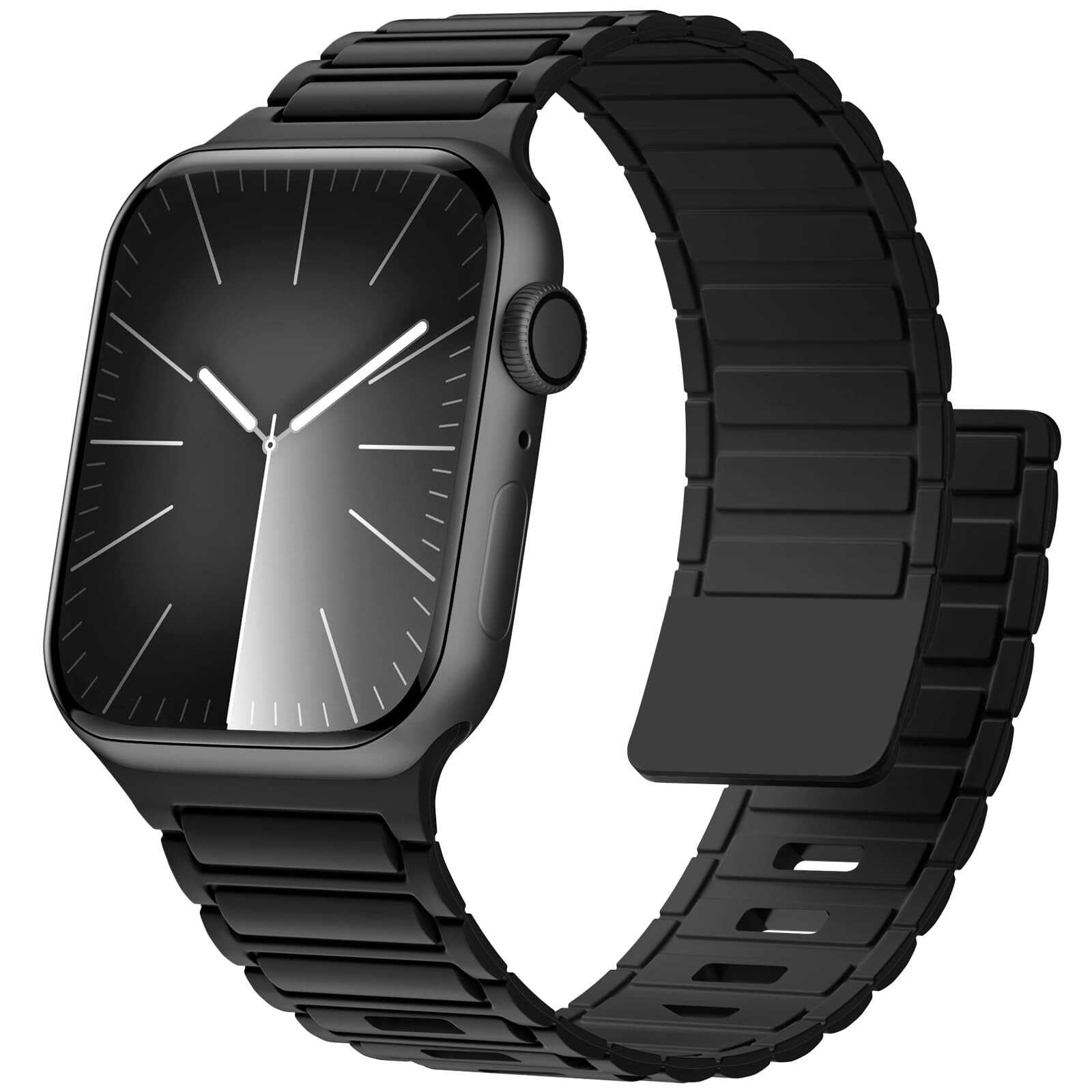 Magnetic Lock Silicone Band for Apple Watch Secure Fit Sport Strap.