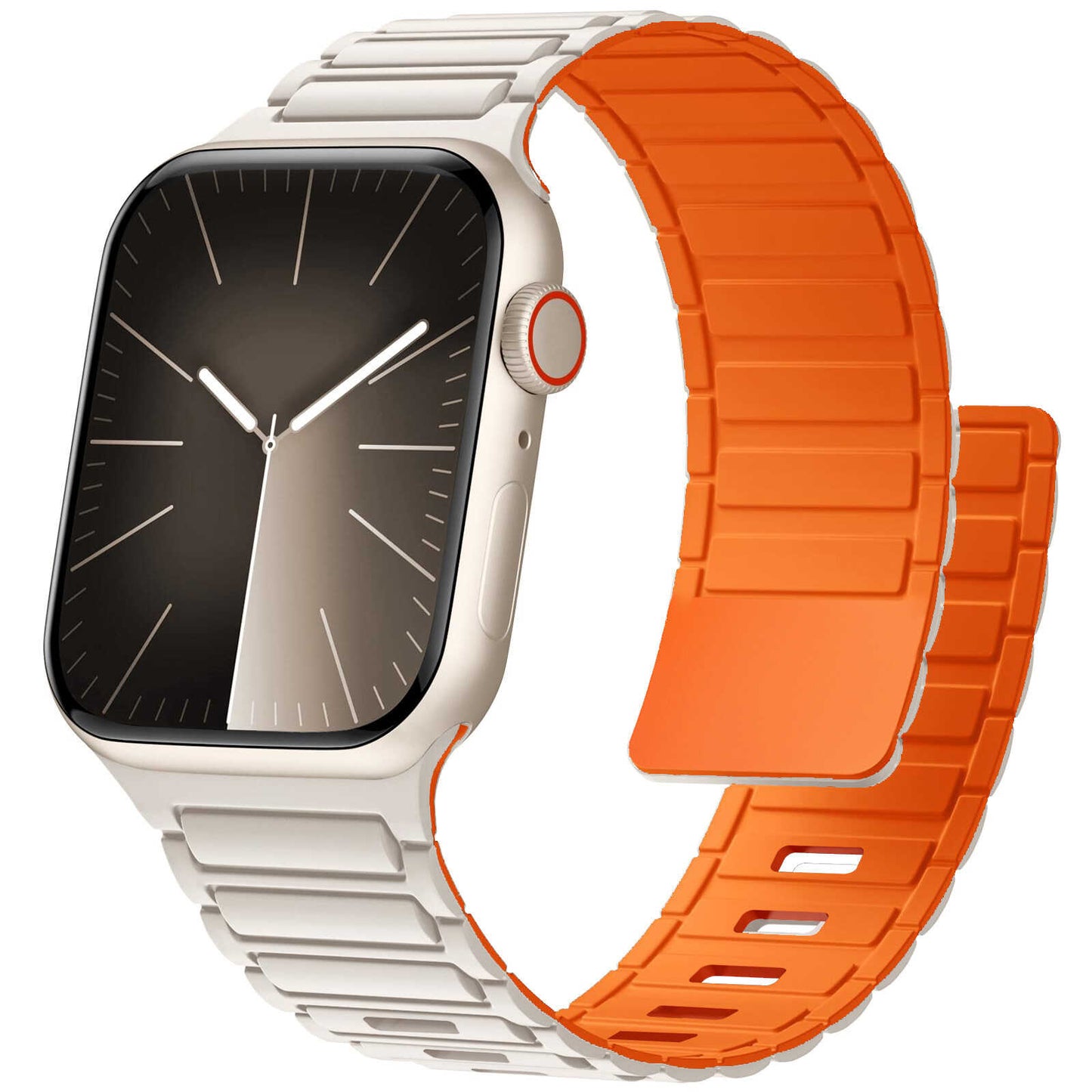 Magnetic Lock Silicone Band for Apple Watch Secure Fit Sport Strap.