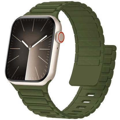Magnetic Lock Silicone Band for Apple Watch Secure Fit Sport Strap.