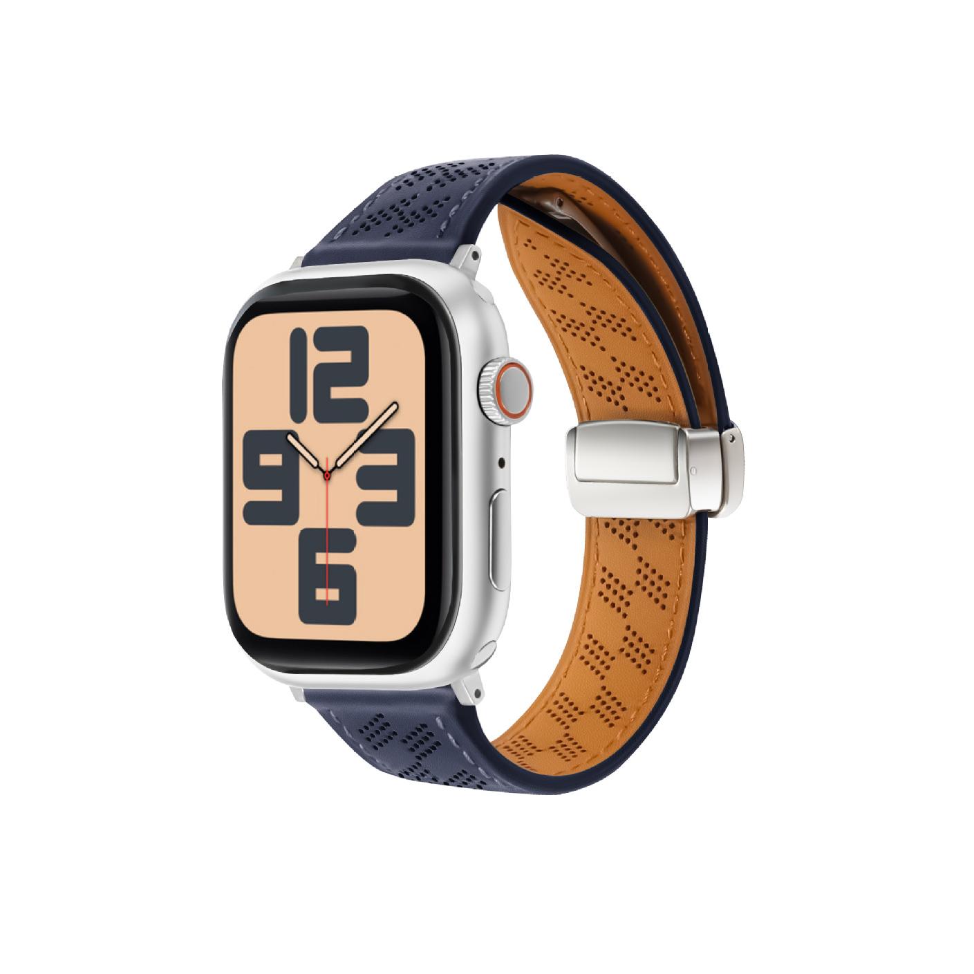 Magnetic Perforated Leather Band for Apple Watch