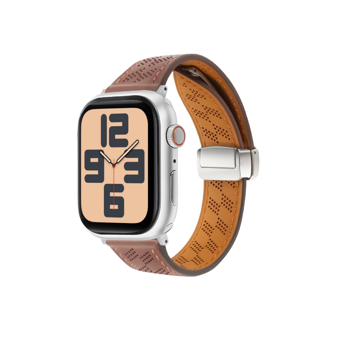 Magnetic Perforated Leather Band for Apple Watch
