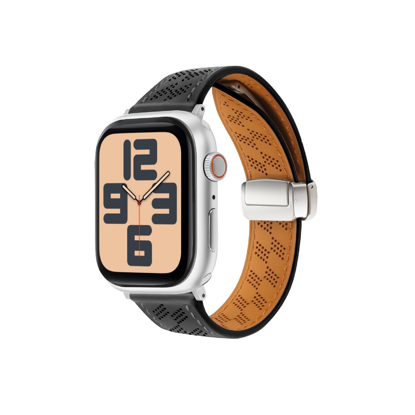 Magnetic Perforated Leather Band for Apple Watch