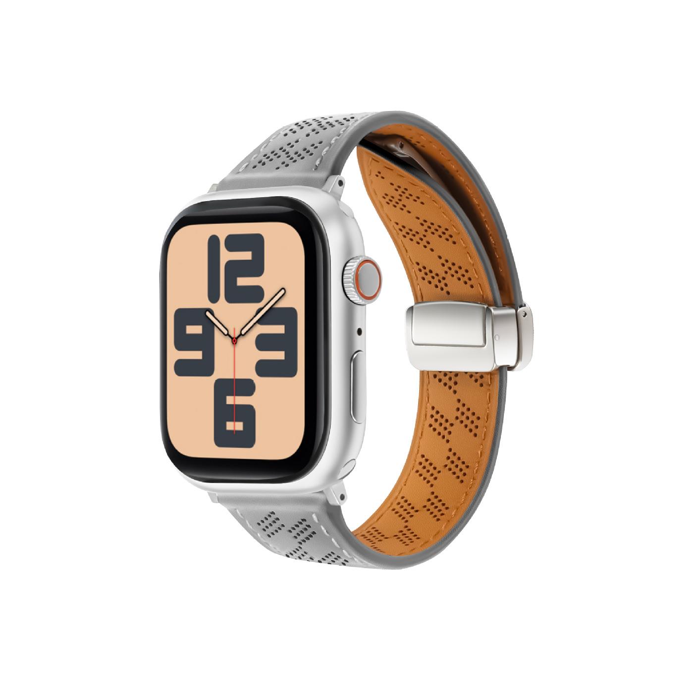 Magnetic Perforated Leather Band for Apple Watch