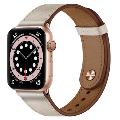 Minimalist Leather Band for Apple Watch with Stud Closure.