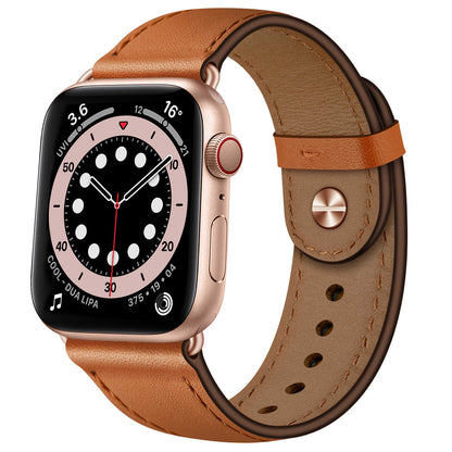 Minimalist Leather Band for Apple Watch with Stud Closure.