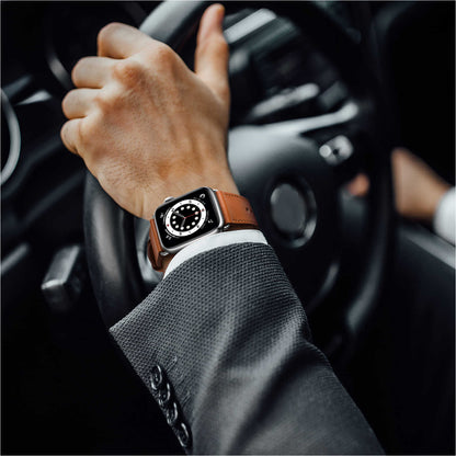 Minimalist Leather Band for Apple Watch with Stud Closure.