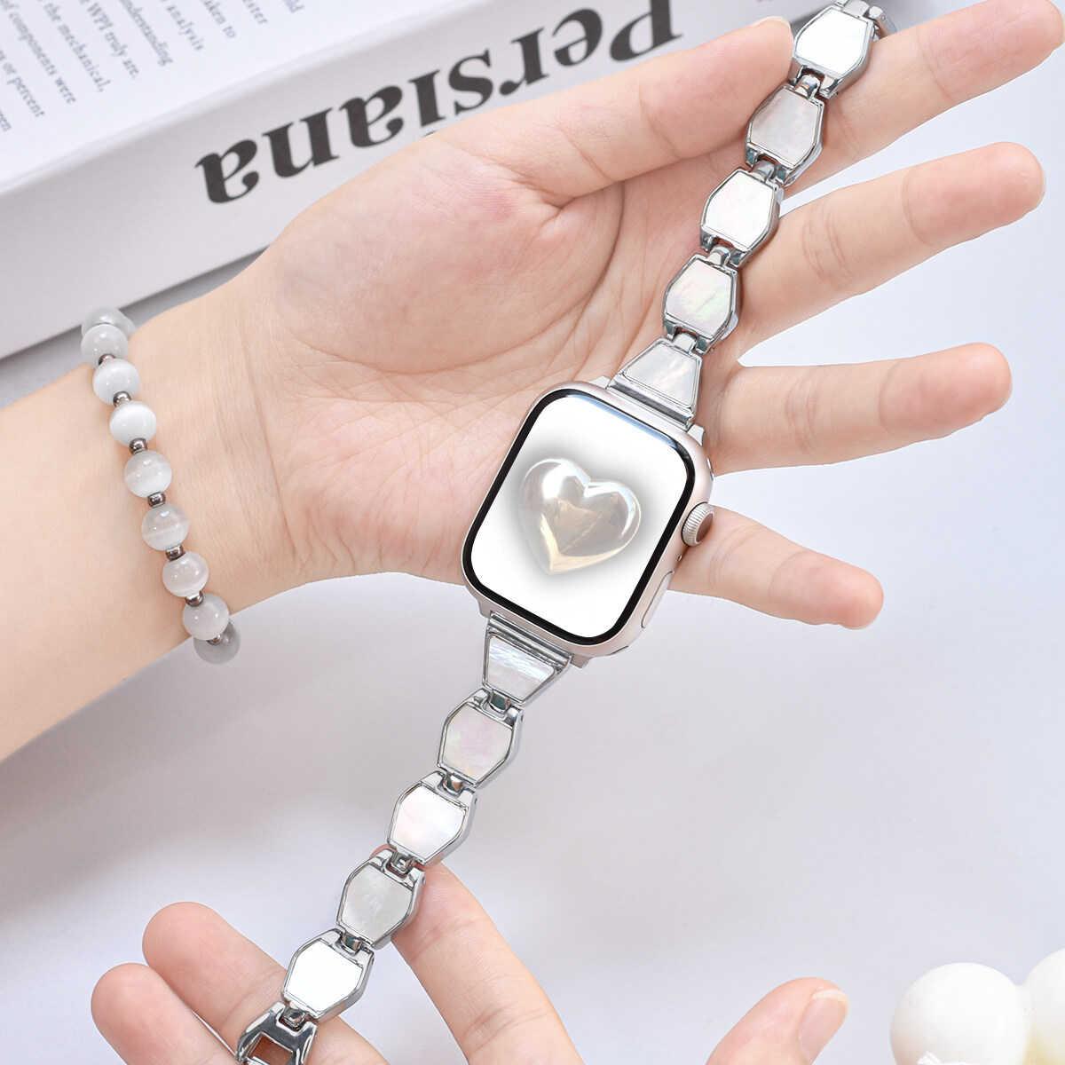 Mother of Pearl Chain Band for Apple Watch.