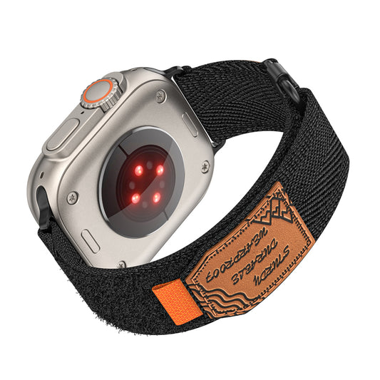 Nylon Band for Apple Watch with Leather Patch