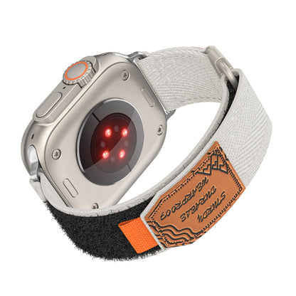 Nylon Band for Apple Watch with Leather Patch