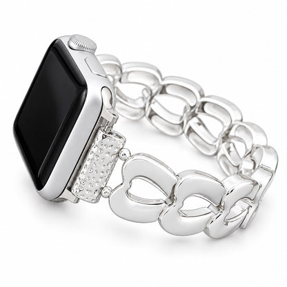 Open Heart Stretch Metal Bracelet Band for Apple Watch
