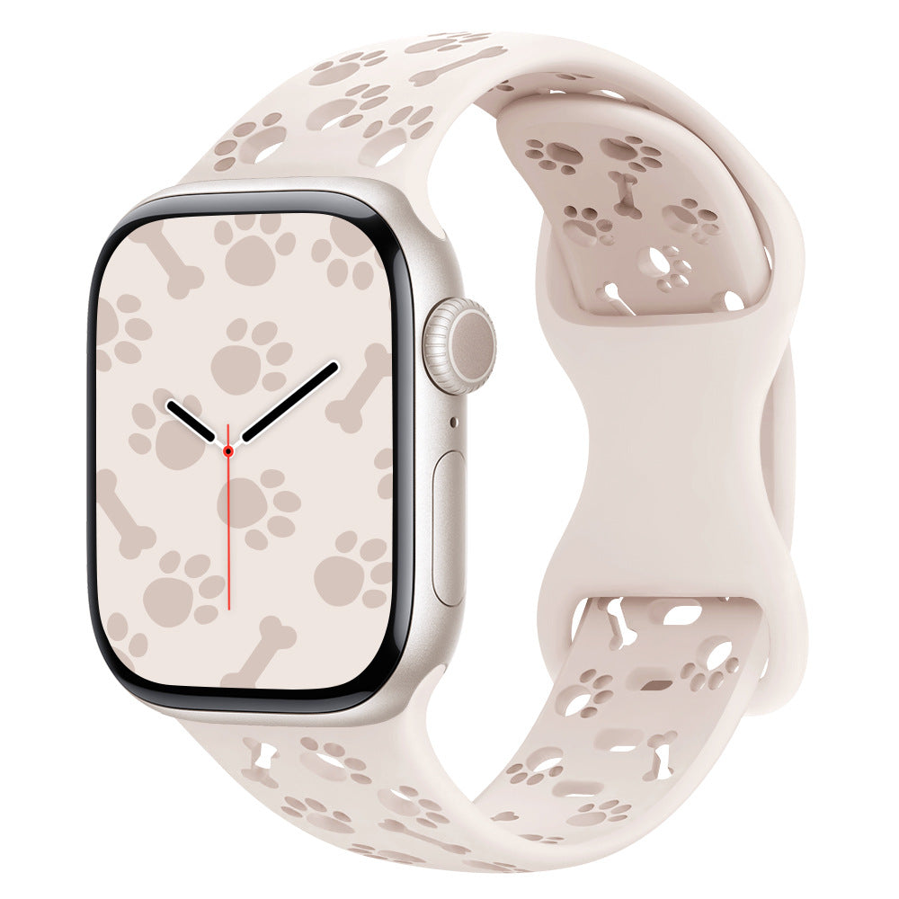 Paw & Bone Cutout Silicone Band for Apple Watch