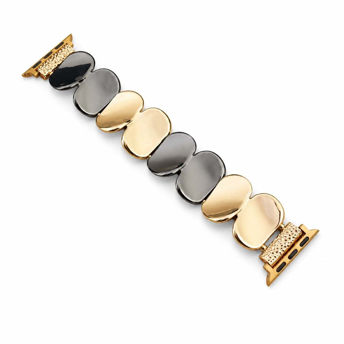 Polished Metal Pebble Stretch Bracelet Band for Apple Watch