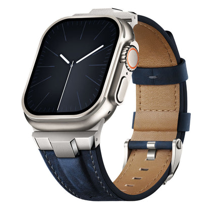 Premium Leather Strap with Stainless Steel Buckle & Connector