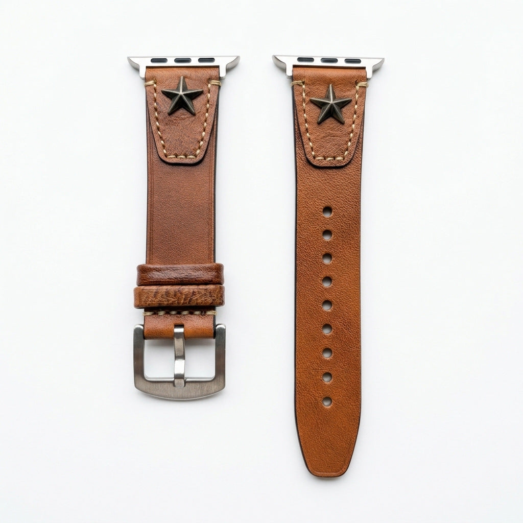 Punk Star Rivet Genuine Leather Band for Apple Watch