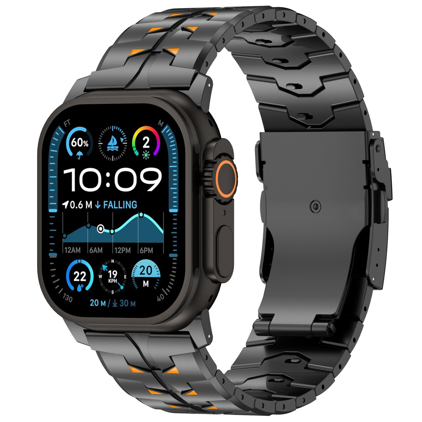 Pure Titanium Safety Clasp Band for Apple Watch – 26mm Wide