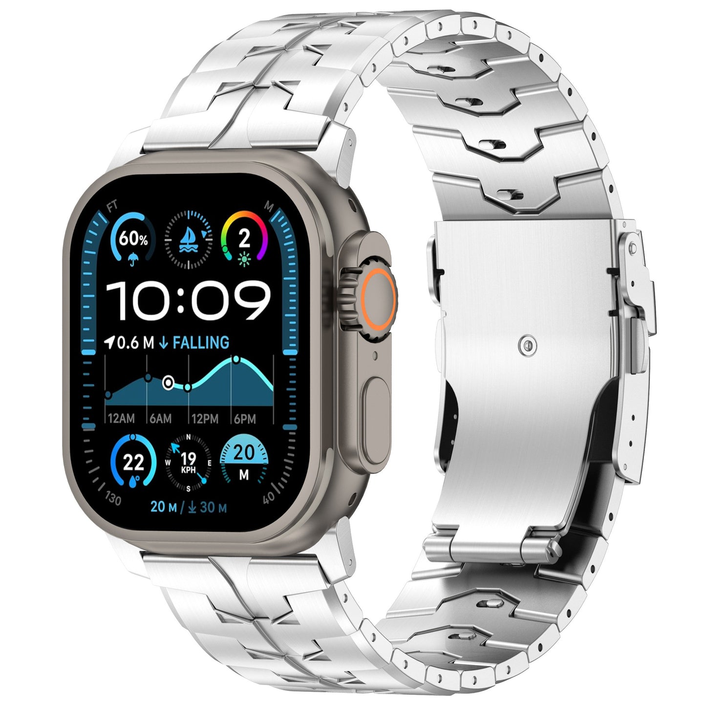 Pure Titanium Safety Clasp Band for Apple Watch – 26mm Wide