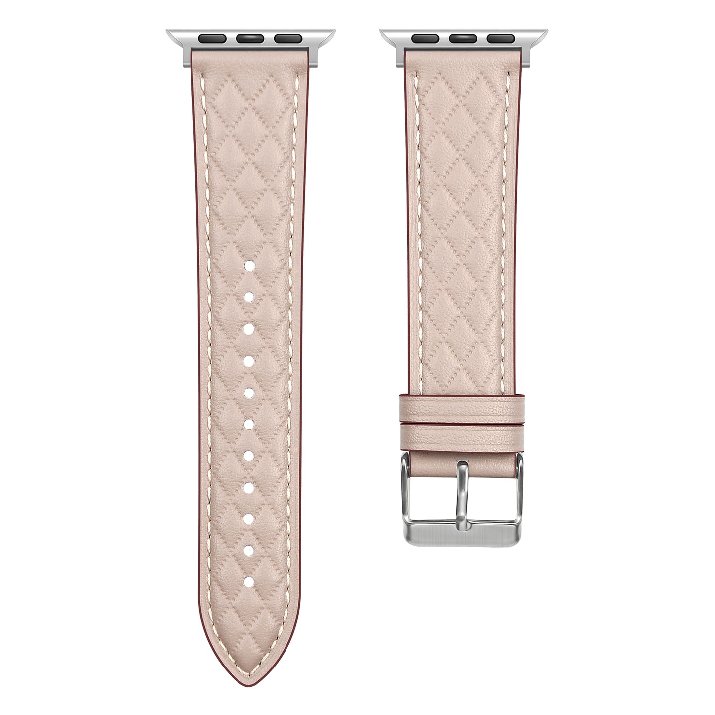 Quilted Leather Band for Apple Watch Elegant Stitching