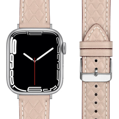 Quilted Leather Band for Apple Watch Elegant Stitching