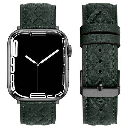 Quilted Leather Band for Apple Watch Elegant Stitching