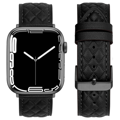 Quilted Leather Band for Apple Watch Elegant Stitching