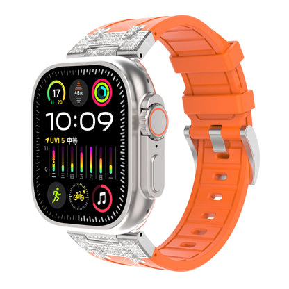 Rhinestone Armor Silicone Band for Apple Watch Sport Strap